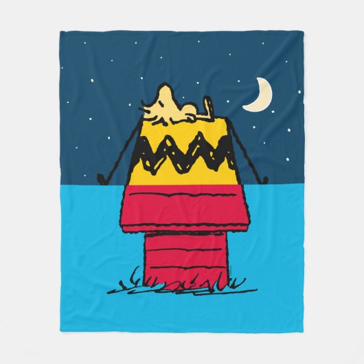 Peanuts | Woodstock Camping Half & Half Fleece Deken (Voorkant)