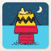 Peanuts | Woodstock Camping Half & Half Kartonnen Onderzetters (Voorkant)