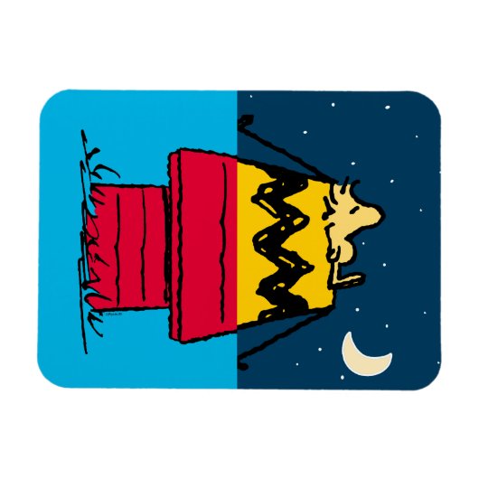 Peanuts | Woodstock Camping Half & Half Magneet (Horizontaal)