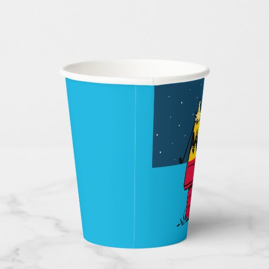 Peanuts | Woodstock Camping Half & Half Papieren Bekers (Rechts)