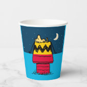 Peanuts | Woodstock Camping Half & Half Papieren Bekers (Voorkant)