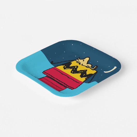 Peanuts | Woodstock Camping Half & Half Papieren Bordje (Gebogen)