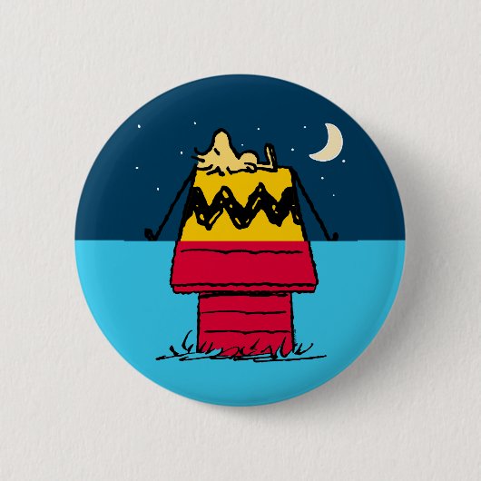 Peanuts | Woodstock Camping Half & Half Ronde Button 5,7 Cm (Voorkant)