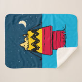 Peanuts | Woodstock Camping Half & Half Sherpa Deken (Voorkant (horizontaal))