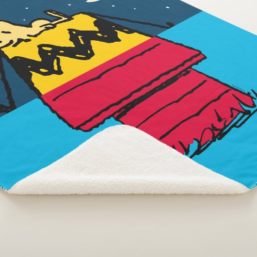Peanuts | Woodstock Camping Half & Half Sherpa Deken (3/4)