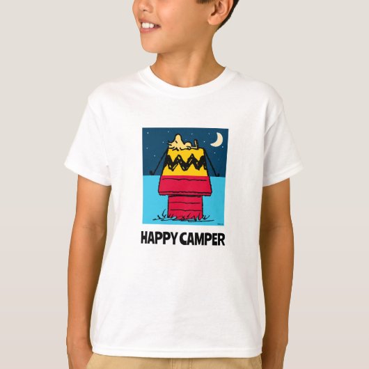 Peanuts | Woodstock Camping Half & Half T-shirt (Voorkant)