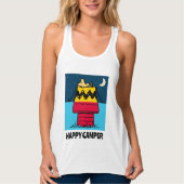 Peanuts | Woodstock Camping Half & Half Tanktop (Voorkant)