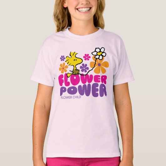 Peanuts | Woodstock Flower Power T-shirt (Voorkant)