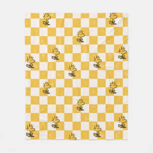 Peanuts   Woodstock Geruite vlag Fleece Deken
