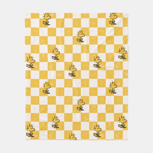 Peanuts | Woodstock Geruite vlag Fleece Deken (Voorkant)