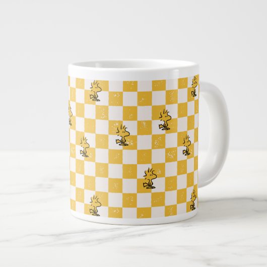 Peanuts | Woodstock Geruite vlag Grote Koffiekop (Voorkant rechts)