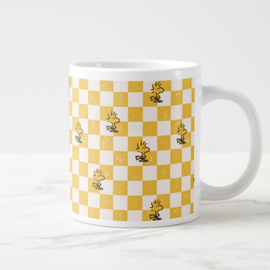 Peanuts | Woodstock Geruite vlag Grote Koffiekop (Rechts)