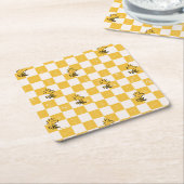 Peanuts | Woodstock Geruite vlag Kartonnen Onderzetters (Schuin)