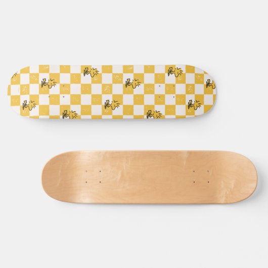Peanuts | Woodstock Geruite vlag Persoonlijk Skateboard (Horizontaal)