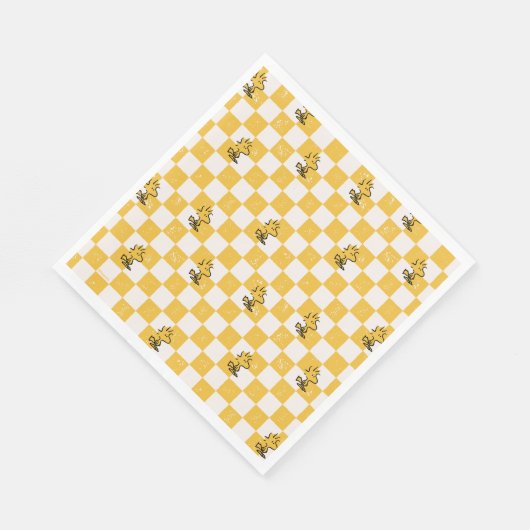 Peanuts | Woodstock Geruite vlag Servet (Hoek)