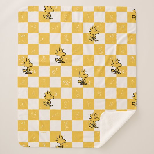 Peanuts | Woodstock Geruite vlag Sherpa Deken (Voorkant)