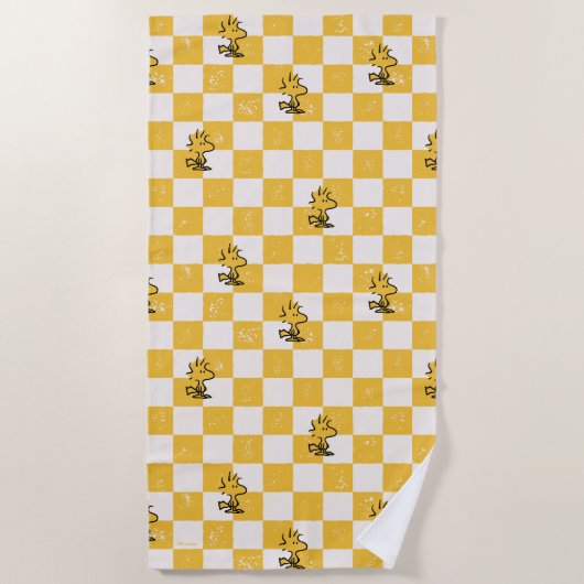 Peanuts | Woodstock Geruite vlag Strandlaken (Voorkant)