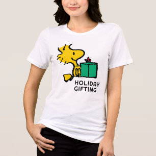 Peanuts Woodstock Kerstcadeau Tri-Blend Shirt