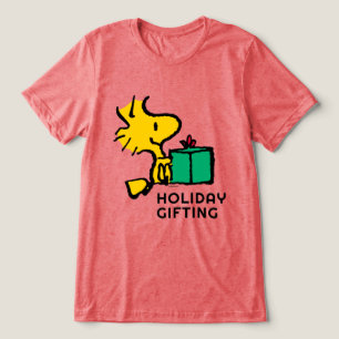Peanuts   Woodstock Kerstcadeau Tri-Blend Shirt