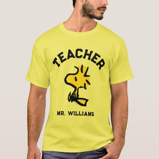 Peanuts | Woodstock Looking Ahead Teacher T-shirt (Voorkant)