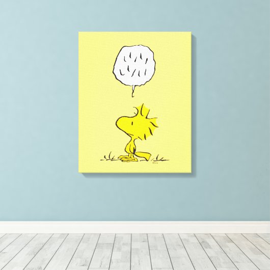 Peanuts | Woodstock-luidsprekers Canvas Afdruk (Insitu (Houten vloer))