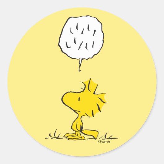Peanuts | Woodstock-luidsprekers Ronde Sticker (Voorkant)