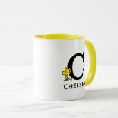 Peanuts | Woodstock Naam & Monogram C Mok (Voorkant rechts)