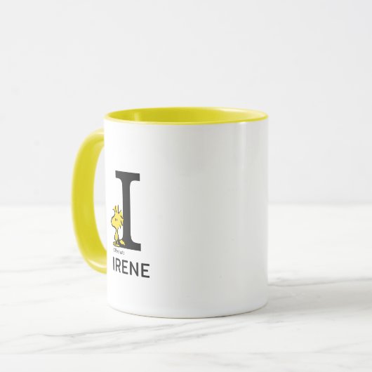 Peanuts | Woodstock Naam & Monogram I Mok (Voorkant links)