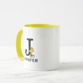 Peanuts | Woodstock Naam & Monogram J Mok (Voorkant links)