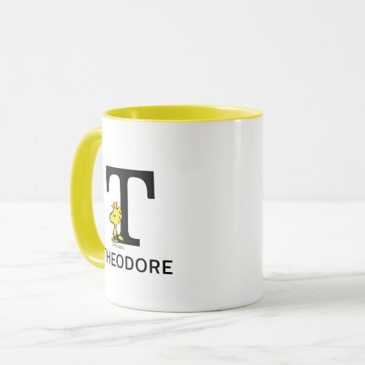 Peanuts | Woodstock Naam & Monogram T Mok (Voorkant links)