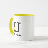 Peanuts | Woodstock Naam & Monogram U Mok (Voorkant links)