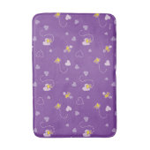 Peanuts | Woodstock Paarse hartpatroon Badmat (Voorkant Verticaal)