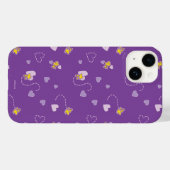 Peanuts | Woodstock Paarse hartpatroon Case-Mate iPhone Case (Achterkant (horizontaal))