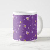 Peanuts | Woodstock Paarse hartpatroon Grote Koffiekop (Voorkant rechts)