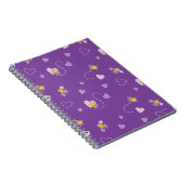 Peanuts | Woodstock Paarse hartpatroon Notitieboek (Rechterzijde)
