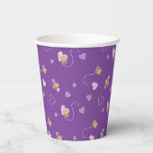 Peanuts | Woodstock Paarse hartpatroon Papieren Bekers (Achterkant)