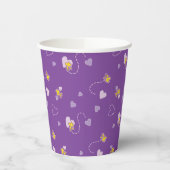 Peanuts | Woodstock Paarse hartpatroon Papieren Bekers (Links)