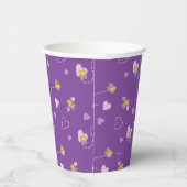 Peanuts | Woodstock Paarse hartpatroon Papieren Bekers (Rechts)