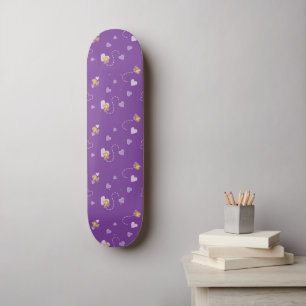 Peanuts Woodstock Paarse hartpatroon Persoonlijk Skateboard