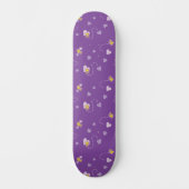 Peanuts | Woodstock Paarse hartpatroon Persoonlijk Skateboard (Voorkant)