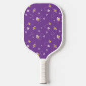 Peanuts | Woodstock Paarse hartpatroon Pickleball Paddle (Voorkant)