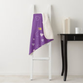 Peanuts | Woodstock Paarse hartpatroon Sherpa Deken (In situ)