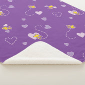 Peanuts | Woodstock Paarse hartpatroon Sherpa Deken (3/4)