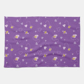 Peanuts | Woodstock Paarse hartpatroon Theedoek (Horizontaal)
