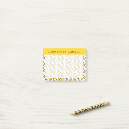 Peanuts | Woodstock Patroon Post-it® Notes (Op bureau)
