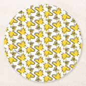 Peanuts | Woodstock Patroon Ronde Kartonnen Onderzetter (Voorkant)