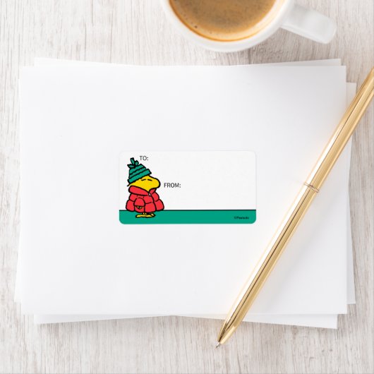 Peanuts | Woodstock Puffy Winterjas Gift Label (Insitu)