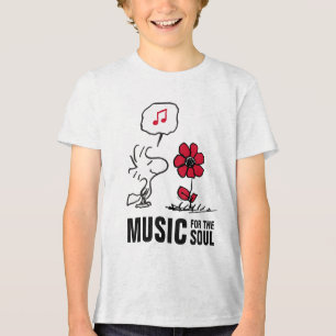 Peanuts   Woodstock Ruiken de bloemen Tri-Blend Shirt