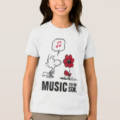 Peanuts | Woodstock Ruiken de bloemen Tri-Blend Shirt (Voorkant)