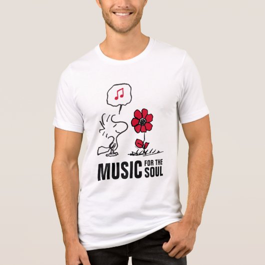 Peanuts | Woodstock Ruiken de bloemen Tri-Blend Shirt (Voorkant)